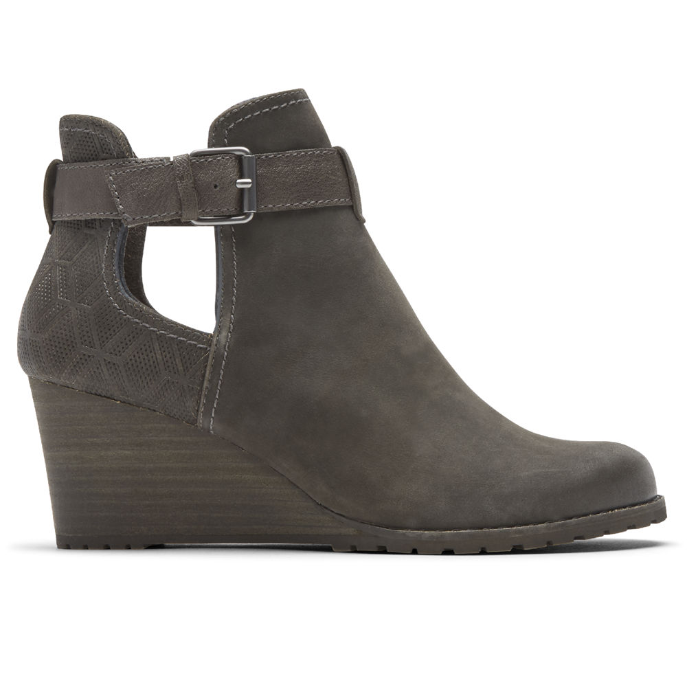 Booties Rockport Mulher Pretas - Cobb Hill Lucinda Open - 86392PSRT